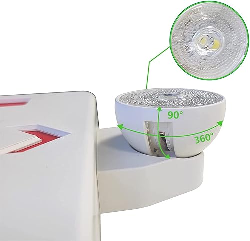 Miniatura 2 de Señal de salida LED con luces de emergencia, respaldo de batería, doble cara, iluminación de salida de emergencia cableada para edificios