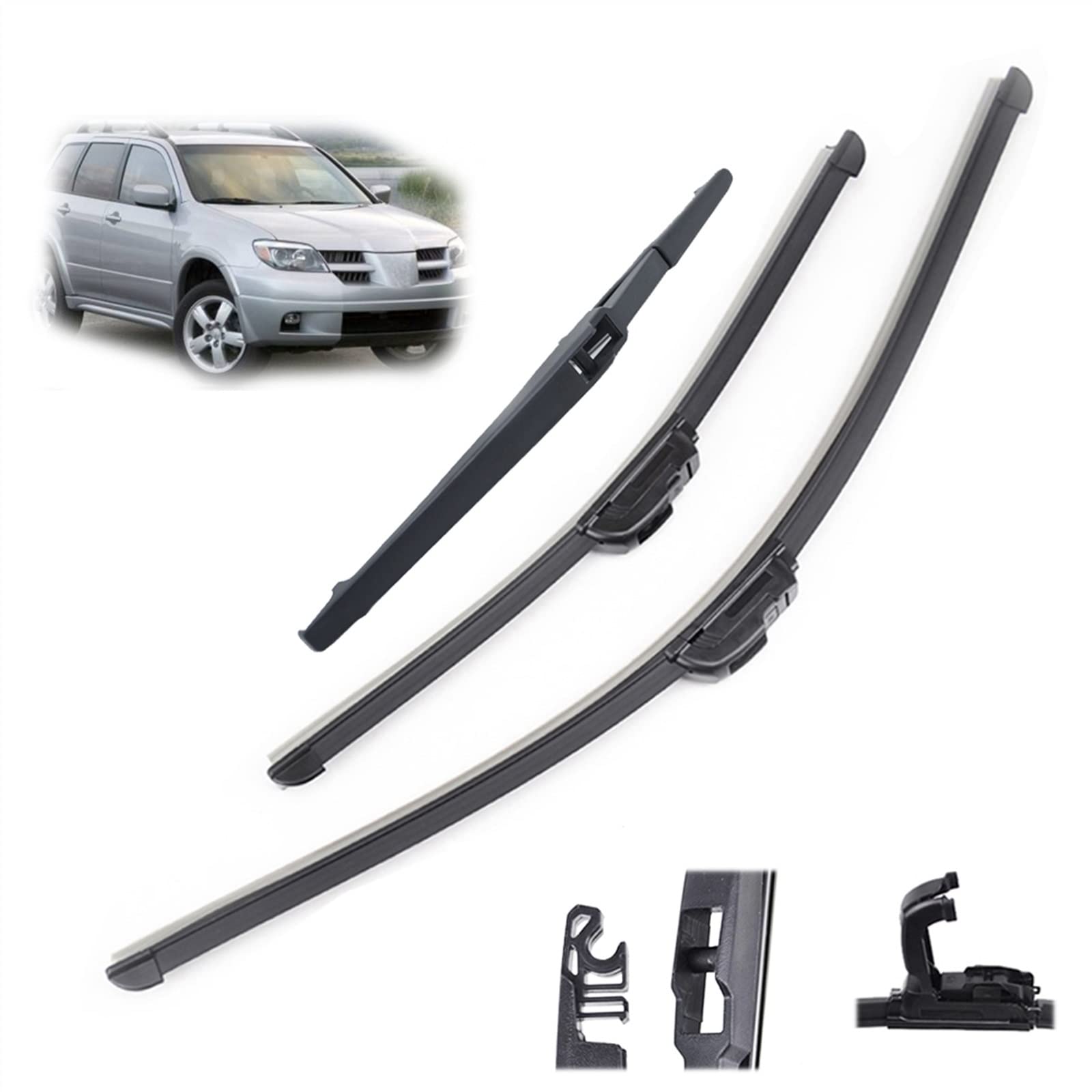 Balais d'essuie-glace Mitsubishi Outlander 2003-2007 sans traces