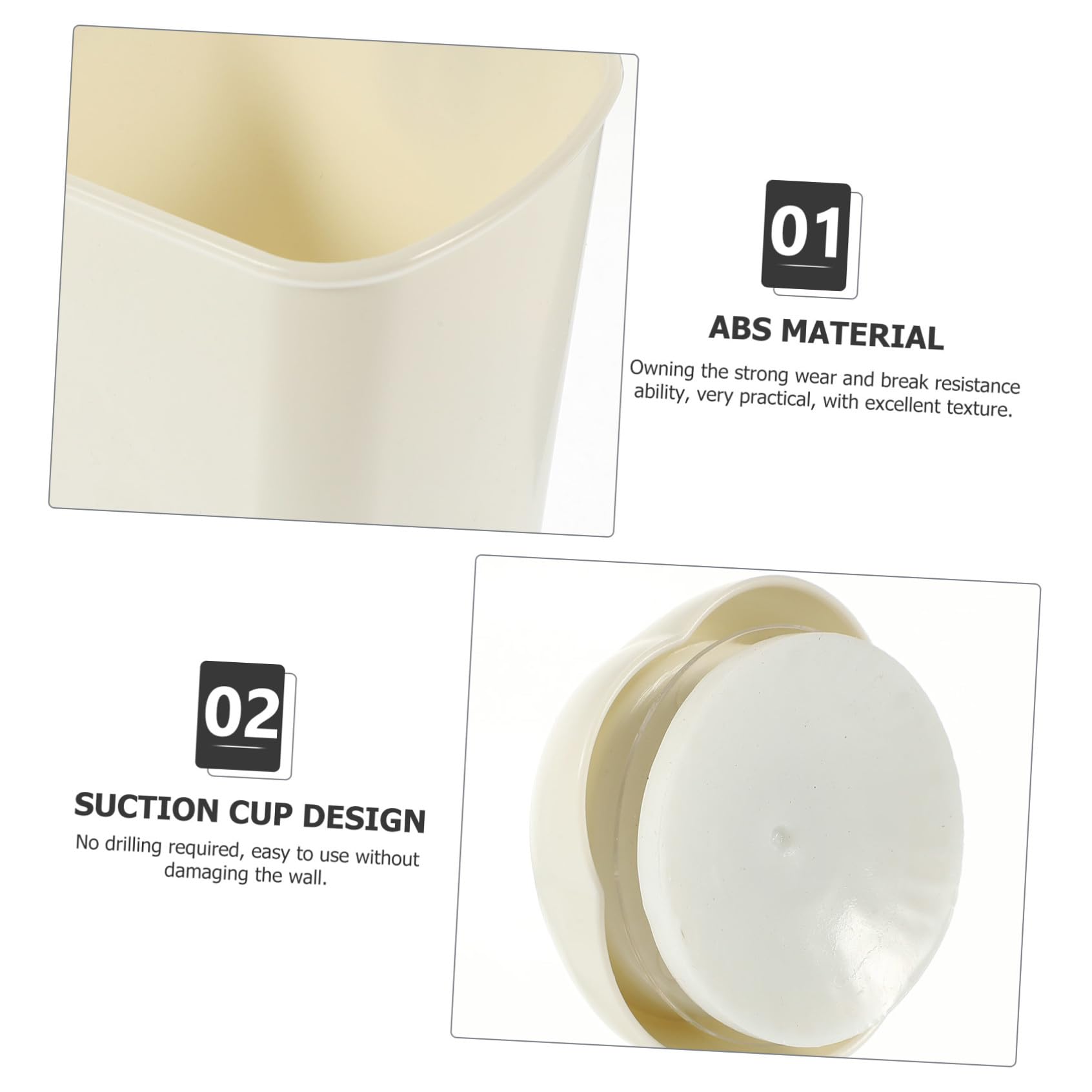 Cabilock Organizador De Cepillos De Dientes De Pared con Ventosa Estante De Baño Sin Taladros Soporte para Pasta De Dientes Y Accesorios De Cocina Instalación Y De 2 Piezas X 5