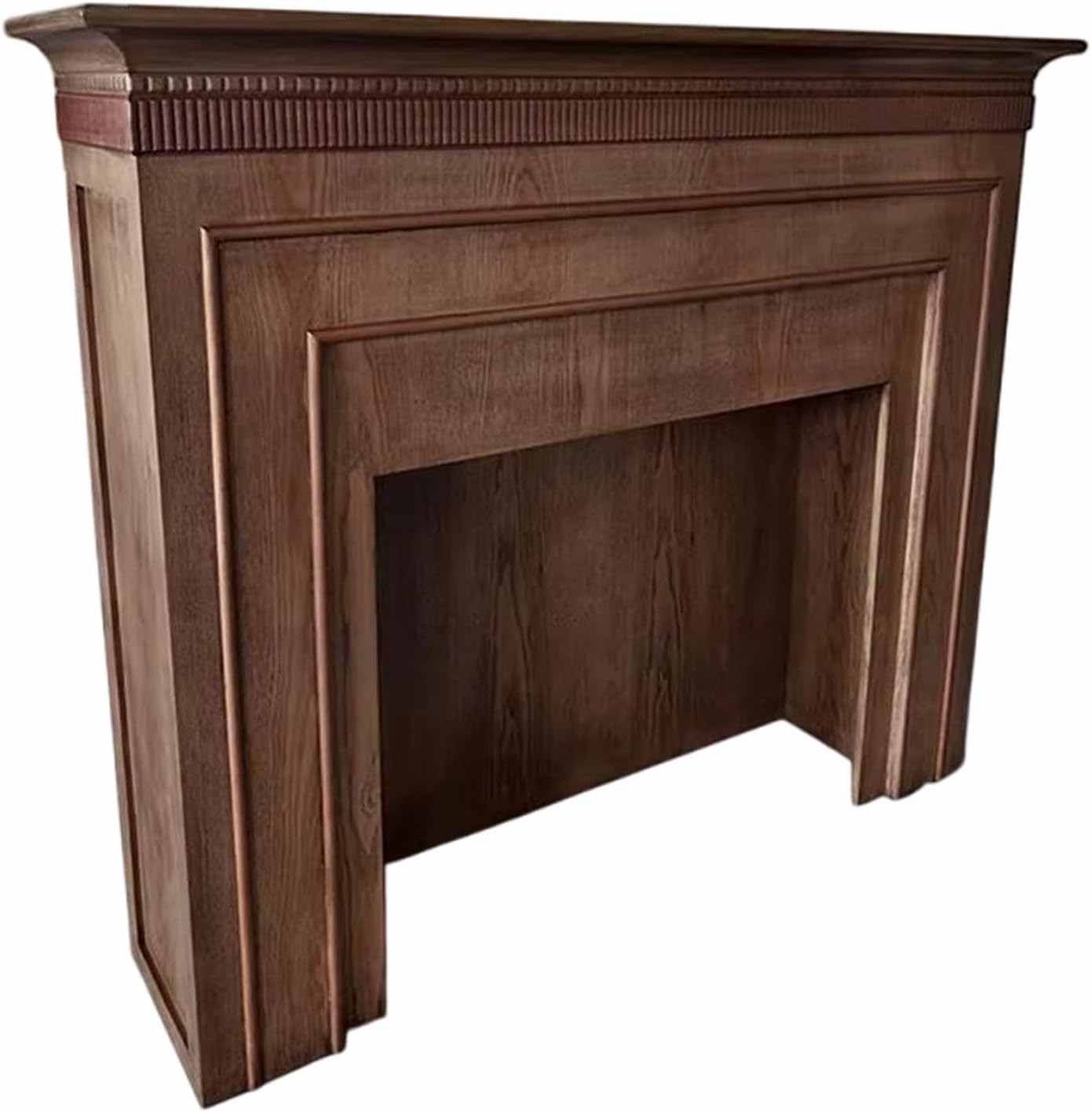 Fireplace Mantel Traditional Solid Ash Wood Fireplace Mantel with Ridged Carving Decorative Surround Decorative