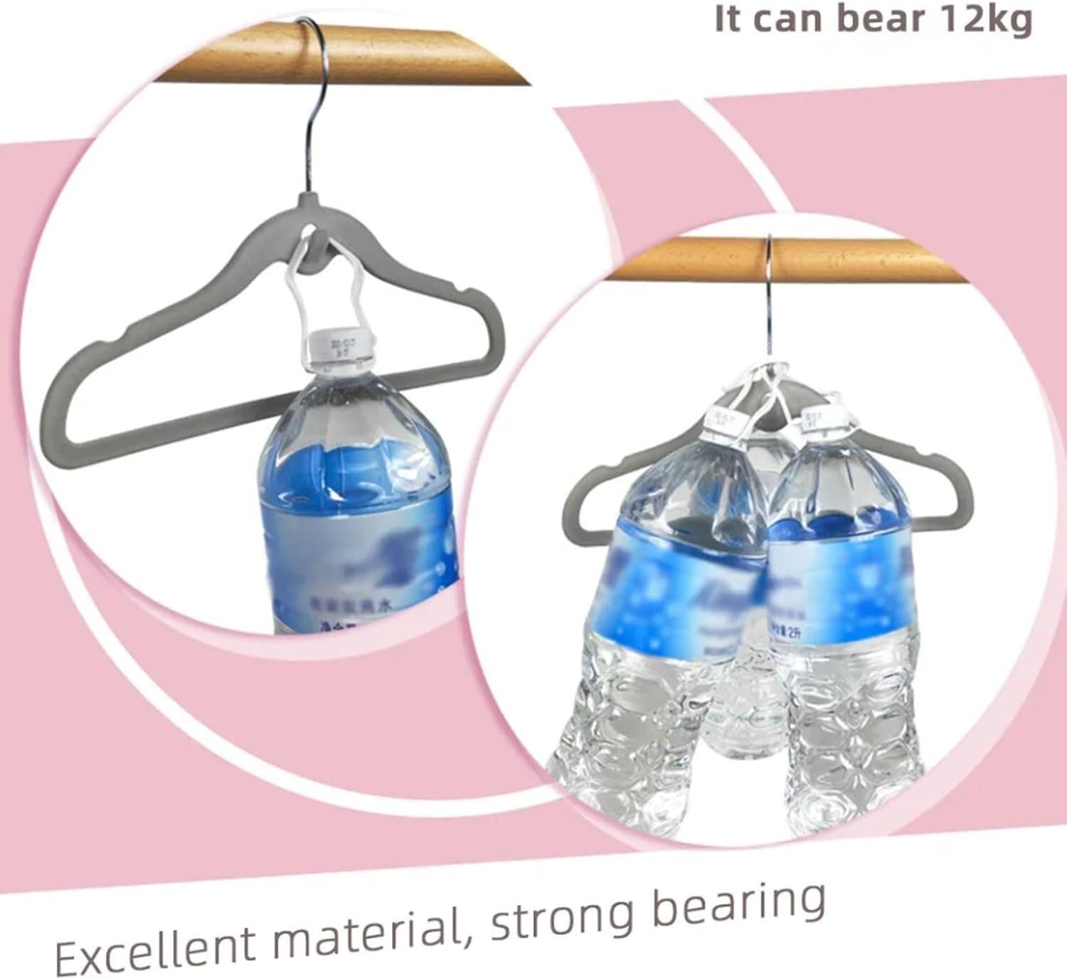 LYGXWJFC Anzug-Kleiderbügel, 10 Stück, rutschfeste Samt-Kleiderbügel, Schrank-Organizer für Kleidung, Kleiderschrank, platzsparendes Gestell für Mantel, Rock, Kleiderschrank-Organizer (Rosa)