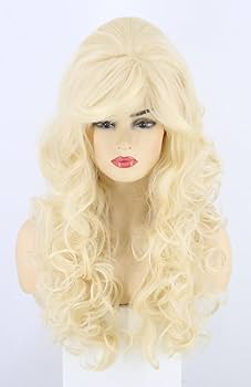 OKVGO Women's Long Curly Light Blonde Wigs For Fancy Dress Cosplay