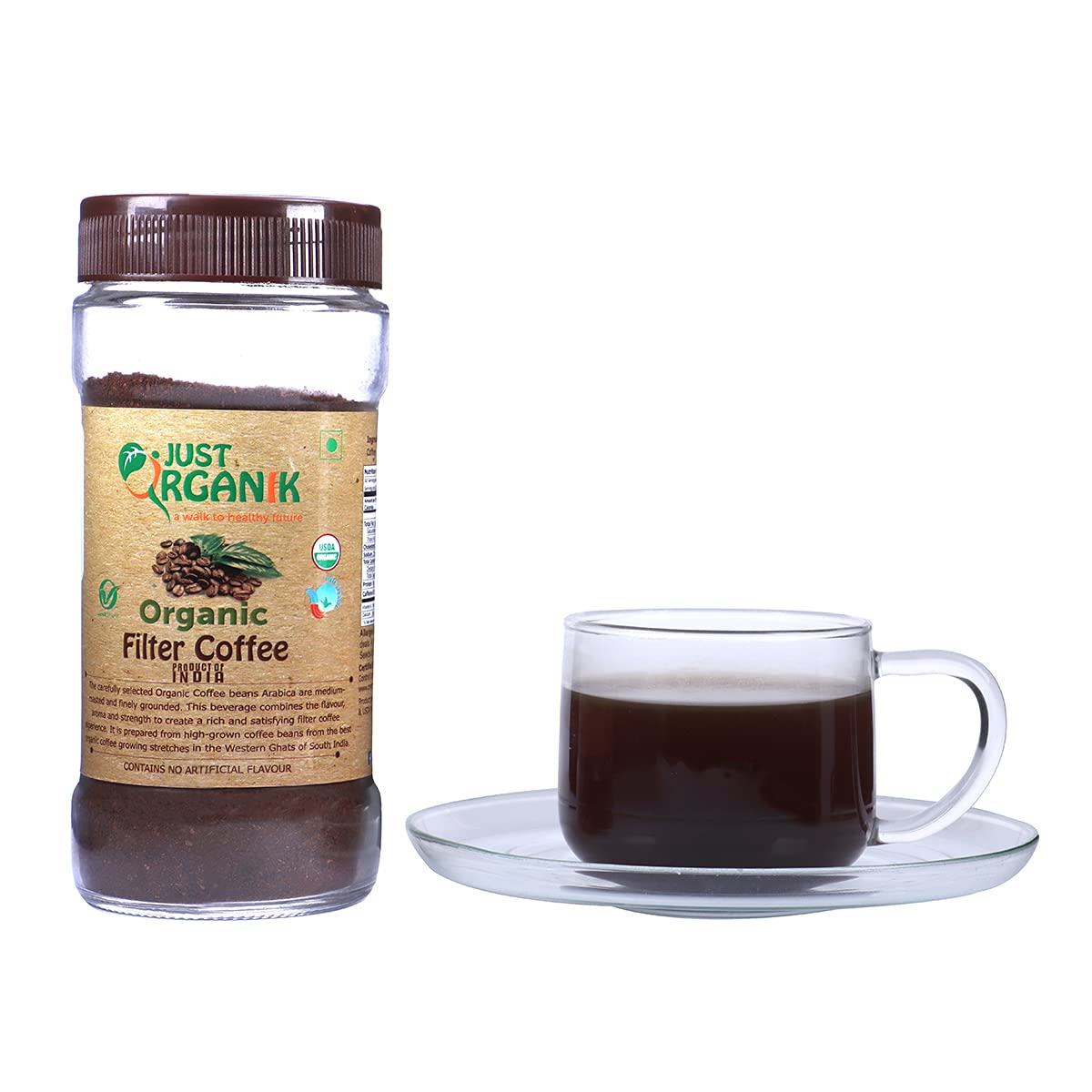 Just Organik - Organic Filter Coffee - 100 g, 100% Organic | Certified Organic Filter Coffee Powder | aromatic and strong filter coffee | arabica blend |Traditional South Indian Filter Coffee Powder (B00YEWA2BW) Amazon Price History, Amazon Price Tracker