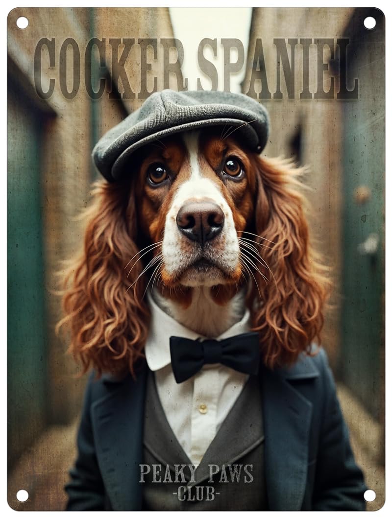 The Original Metal Sign Cocker Spaniel Small (150 X 200Mm) Metal Sign - Peaky Paws Club