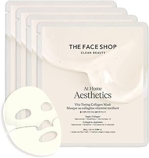 Sponsored Ad - The Face Shop At Home Aesthetics Vegan Collagen Face Mask, Korean Glass Skin Care, Original & Vita-Toning S...