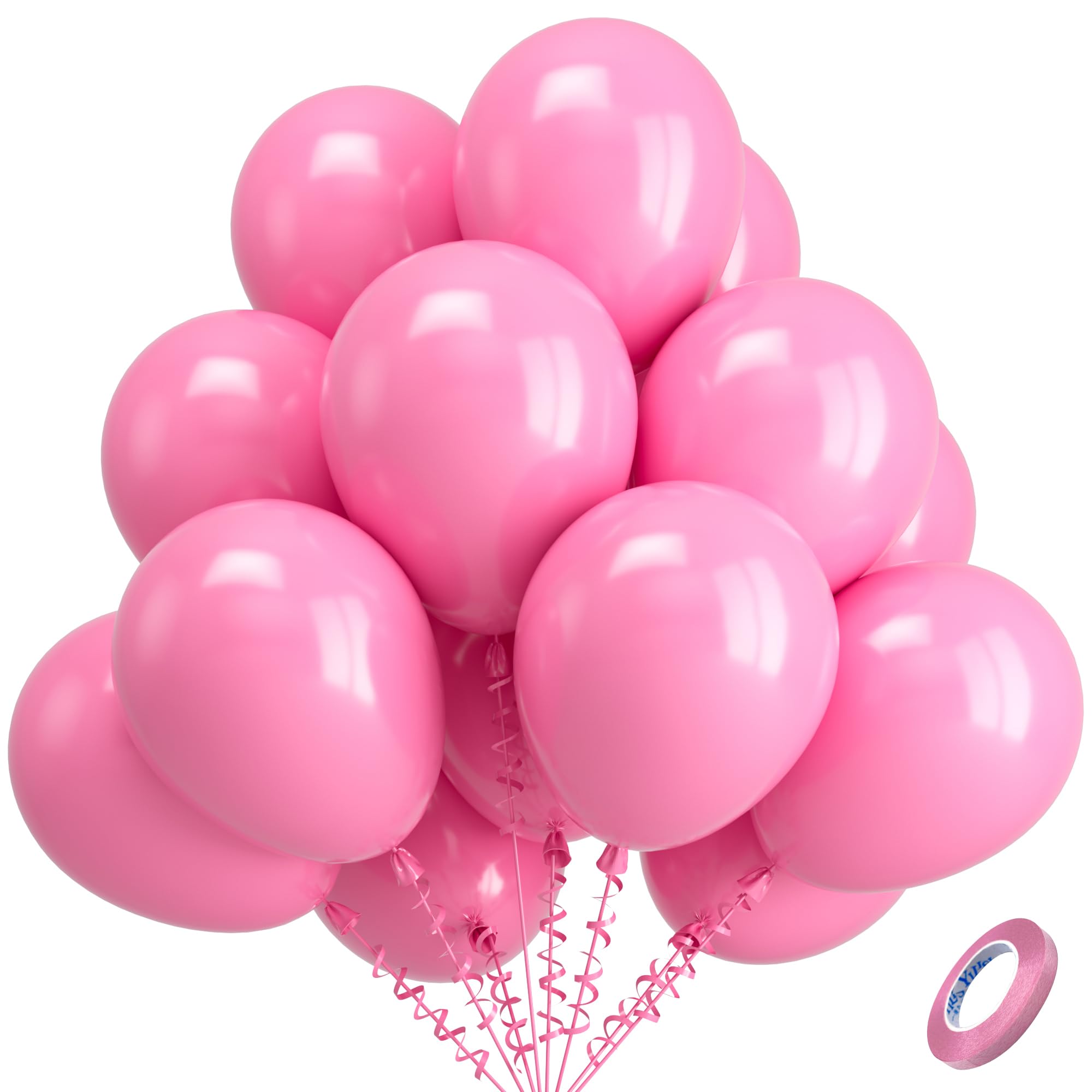 Kelfara Assorted Rainbow Party Balloons - 100 Pack 12 inch Multicolour Latex Balloons Helium Bright Color Balloon for Kids' Birthday Rainbow Party Decorations Baby Shower Wedding Graduation — view 9