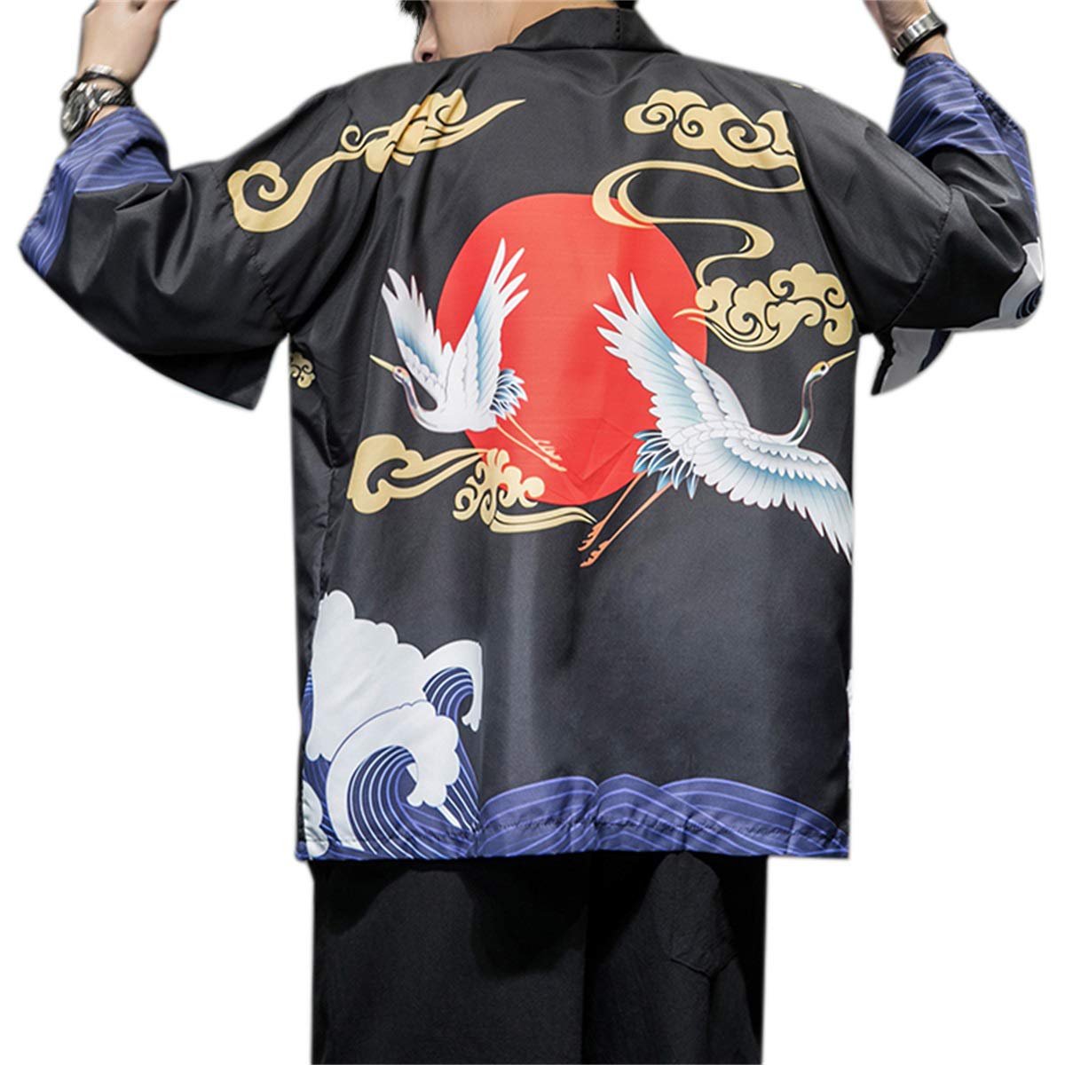Seidarise Men's Haori Jacket Kimono Cardigan Yukata Noragi Happi Coat