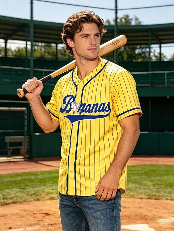 Camiseta de béisbol abotonada para hombre con estampado doble cara miniatura 5