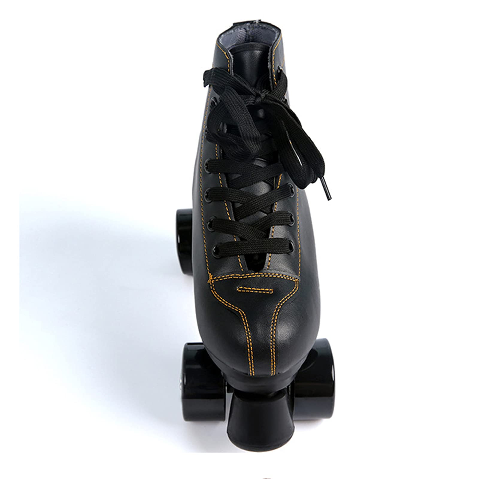 Patins à roulettes à Double Rangée pour Femmes et Hommes, Rollers Quad en Cuir PU Haut de Gamme avec Roues Clignotantes en PU pour Débutant Adulte Adolescent Enfant