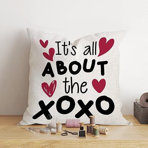 Miniatura 2 de Its All The About XOXO Throw Pillow Cover Valentines Day Pink Romantic Pillow Case Wedding Engagement Anniversary Cushion Cover Decortaive