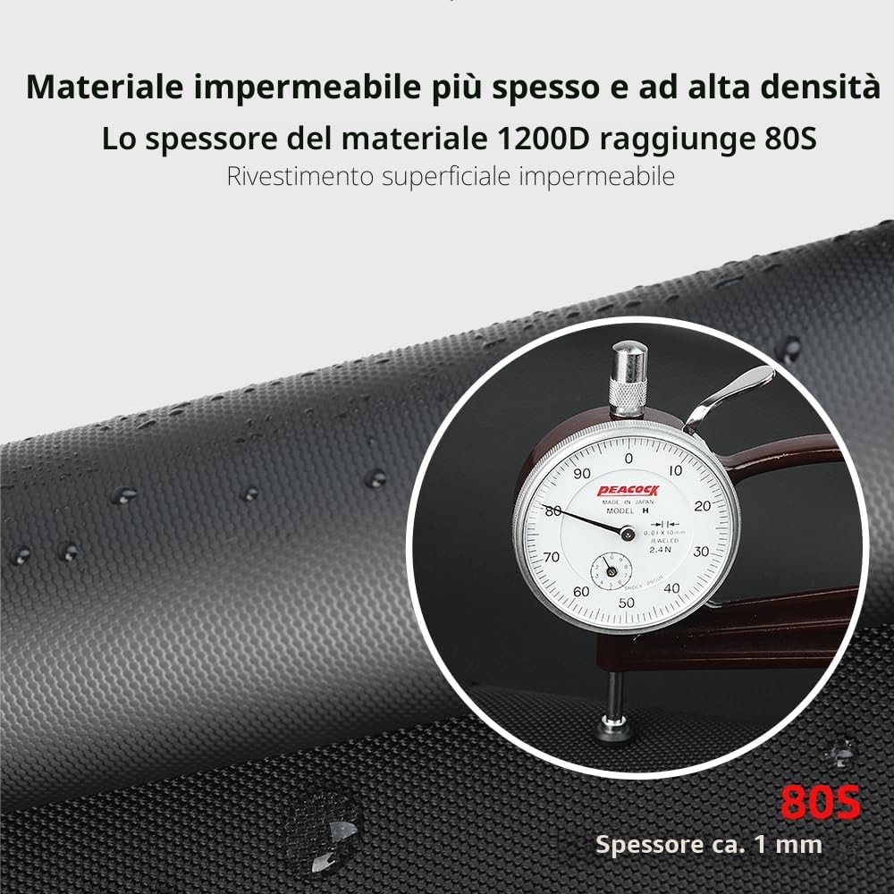 Rhinowalk Borse da sella per moto impermeabili a sgancio rapido 25 L nero