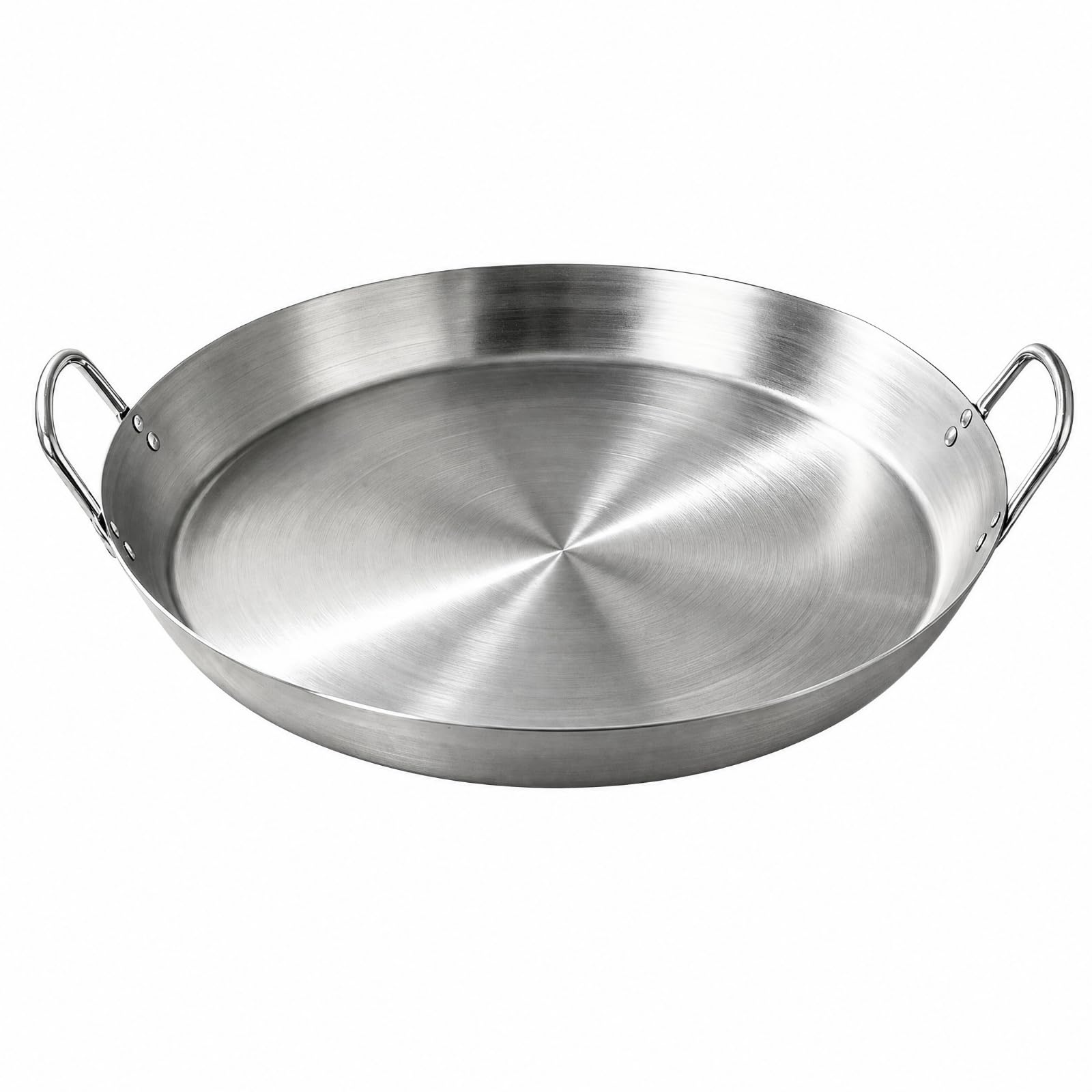 Poêle Ronde En Acier Multifonctionnelle Poêle à Frire Poignées Passe Au Fr Usteile Cuisine pr Repas Familiaux, 45CM