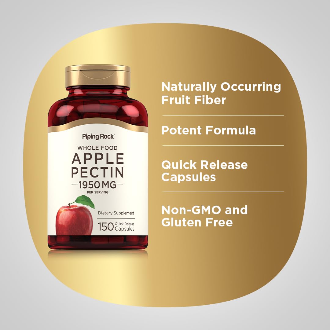 Piping Rock Apple Pectin Capsules 1950 mg | 150 Count | Dietary Supplement — Amazon image 4