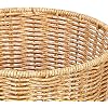Yajuyi 1-Piece Woven Imitation Rattan Storage Basket with Lid, Round Laundry Hamper, Organizer Bin with Double Handles for Home, Bedroom, Laundry Room, Living Room, Brown, 23cm x 28cm