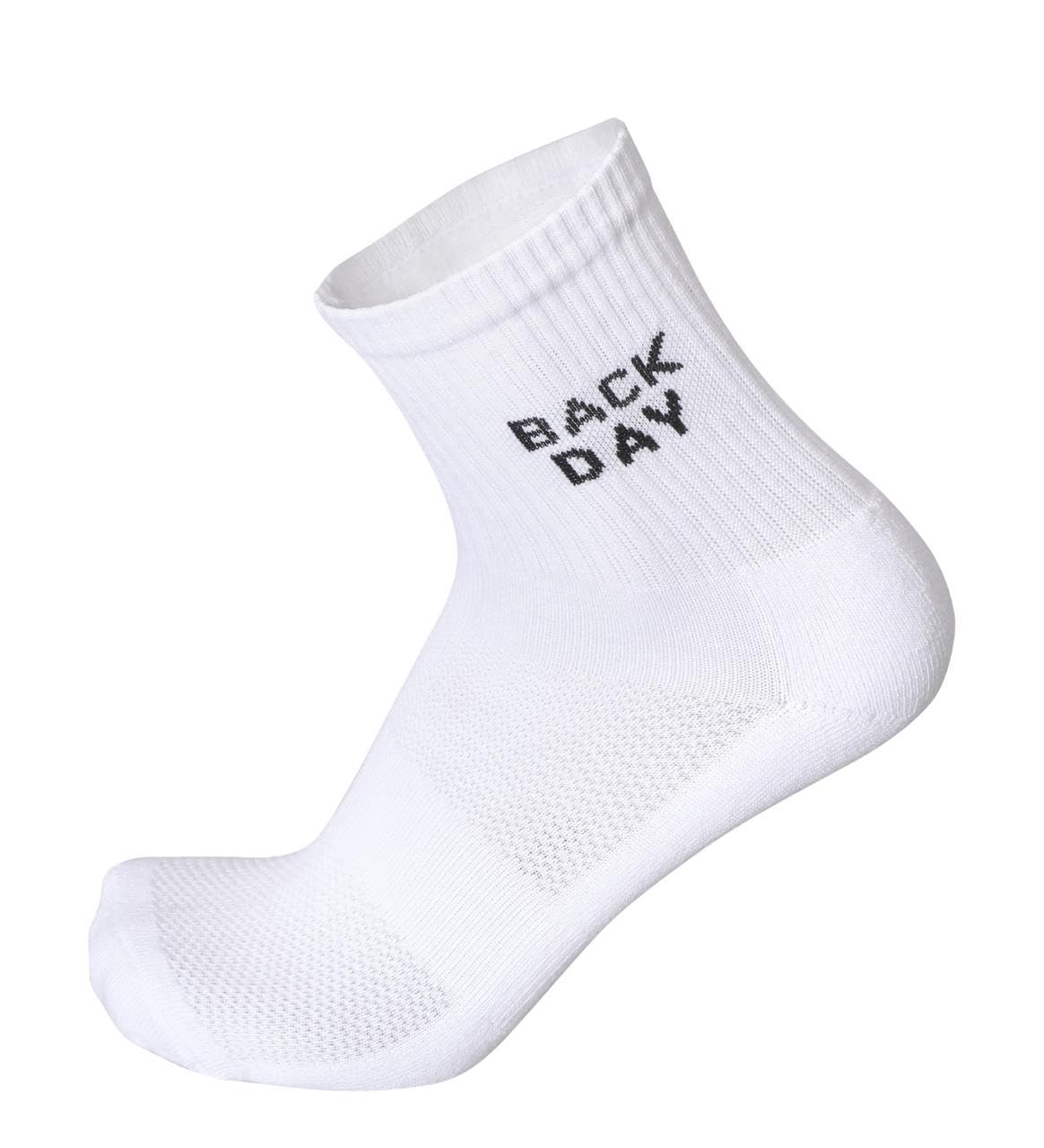 JIVAACHI Workout Crew Socks, Cotton, Mesh Top, Cushioned Sole, Pack of 5 Pairs, White, Free Size 2