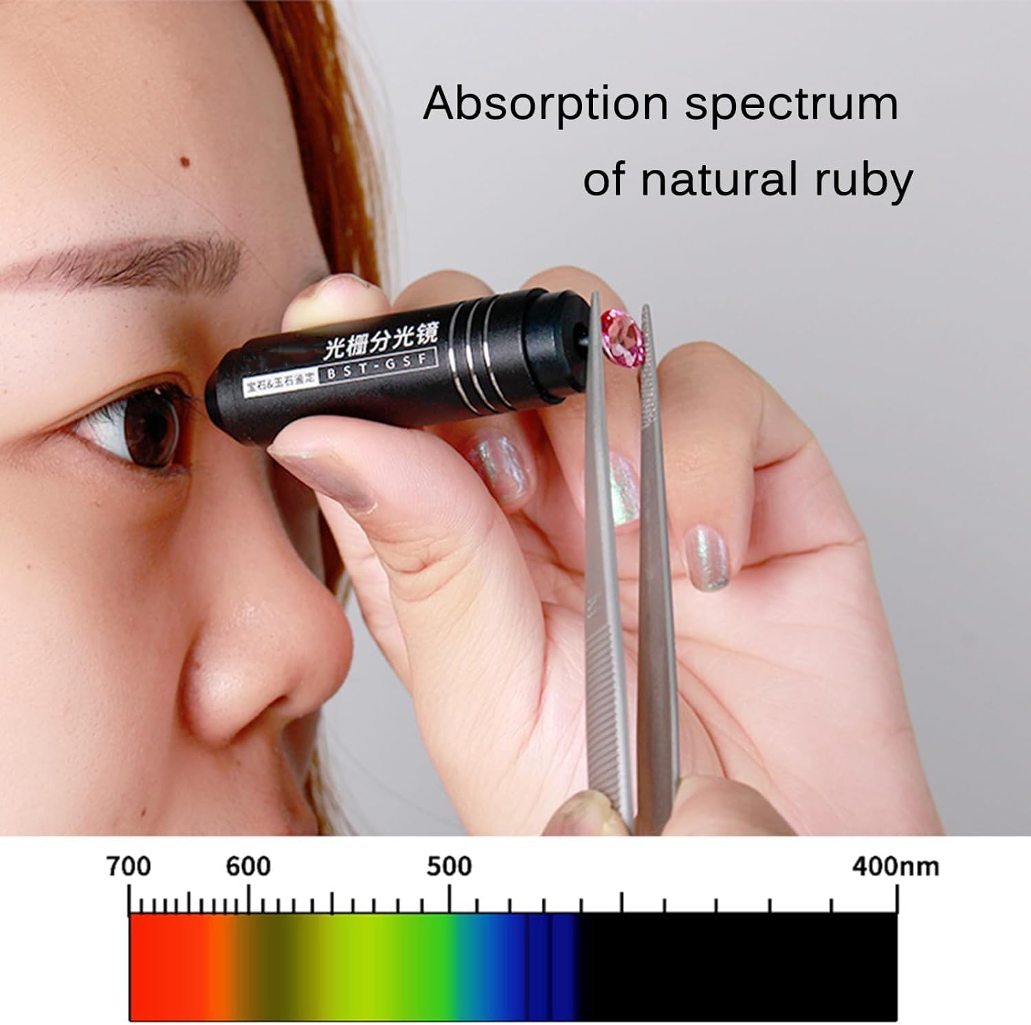 Spectroscope Gemmologique À Réseau De Diffraction De Petite Taille, Spectroscope Portatif, Réseau (précision De 2nm), Évaluation des Outils D'évaluation des Bijoux en Jade Et en Jade