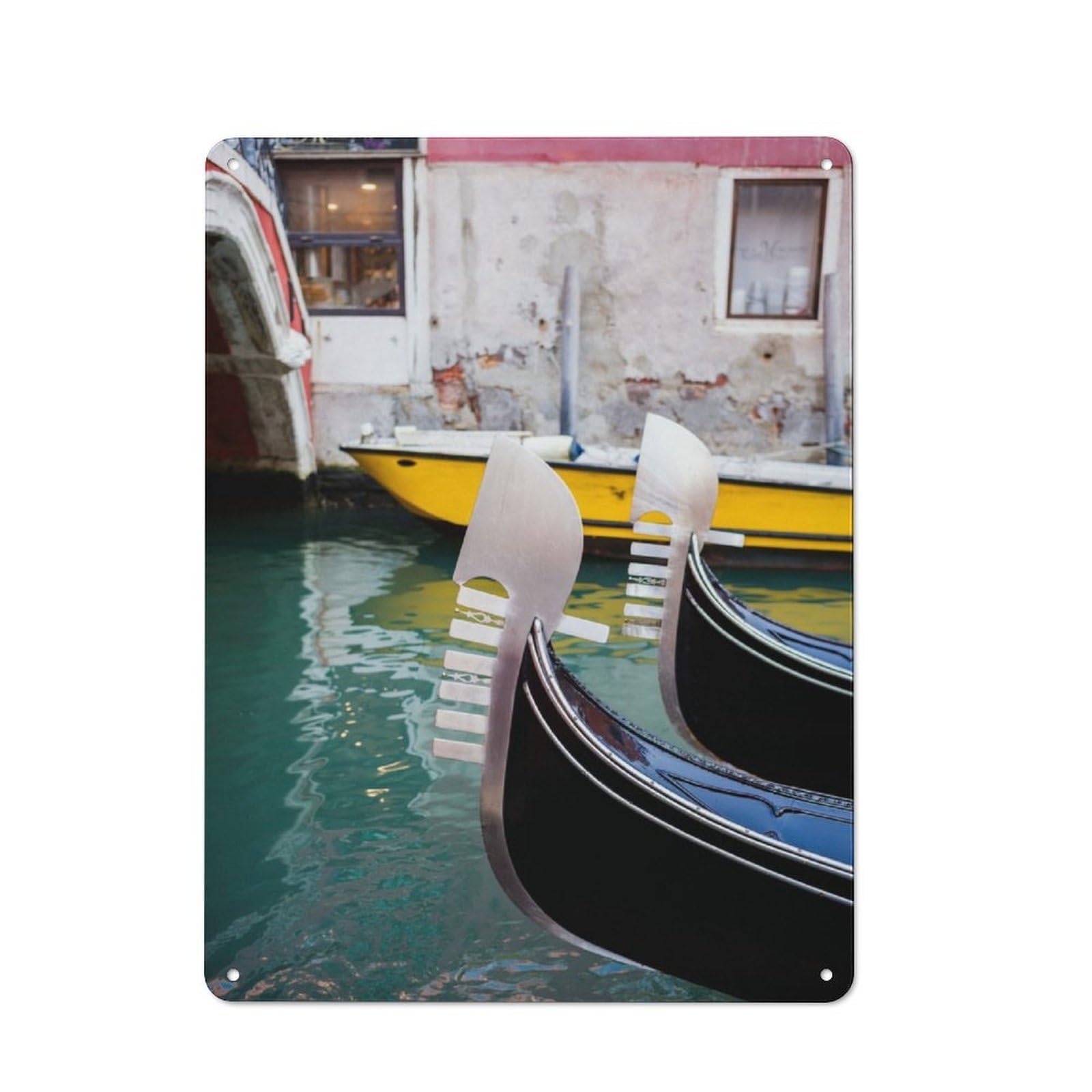 Junmoney Gondola Prows Venice For Garden Room Or Summerhouse, Vintage Tin Sign 40X30cm, A Metal Wall Feature For Garden Rooms And Summerhouses