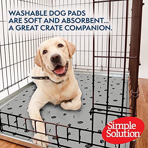 Image of Simple Solution Washable Training and Travel Dog Pads, Re-usable Pee Pad, Absorbent and Odour Controlling, Large Pack of 2 Grey