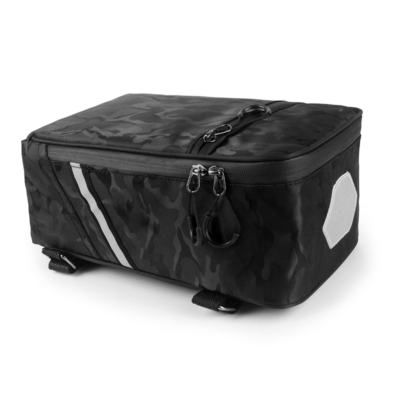 Borsa per portapacchi posteriore per bici da 5 litri Borsa per portabagagli per bicicletta resistente all'acqua con accenti riflettenti e cinghie regolabili Ideale (Camuffare)