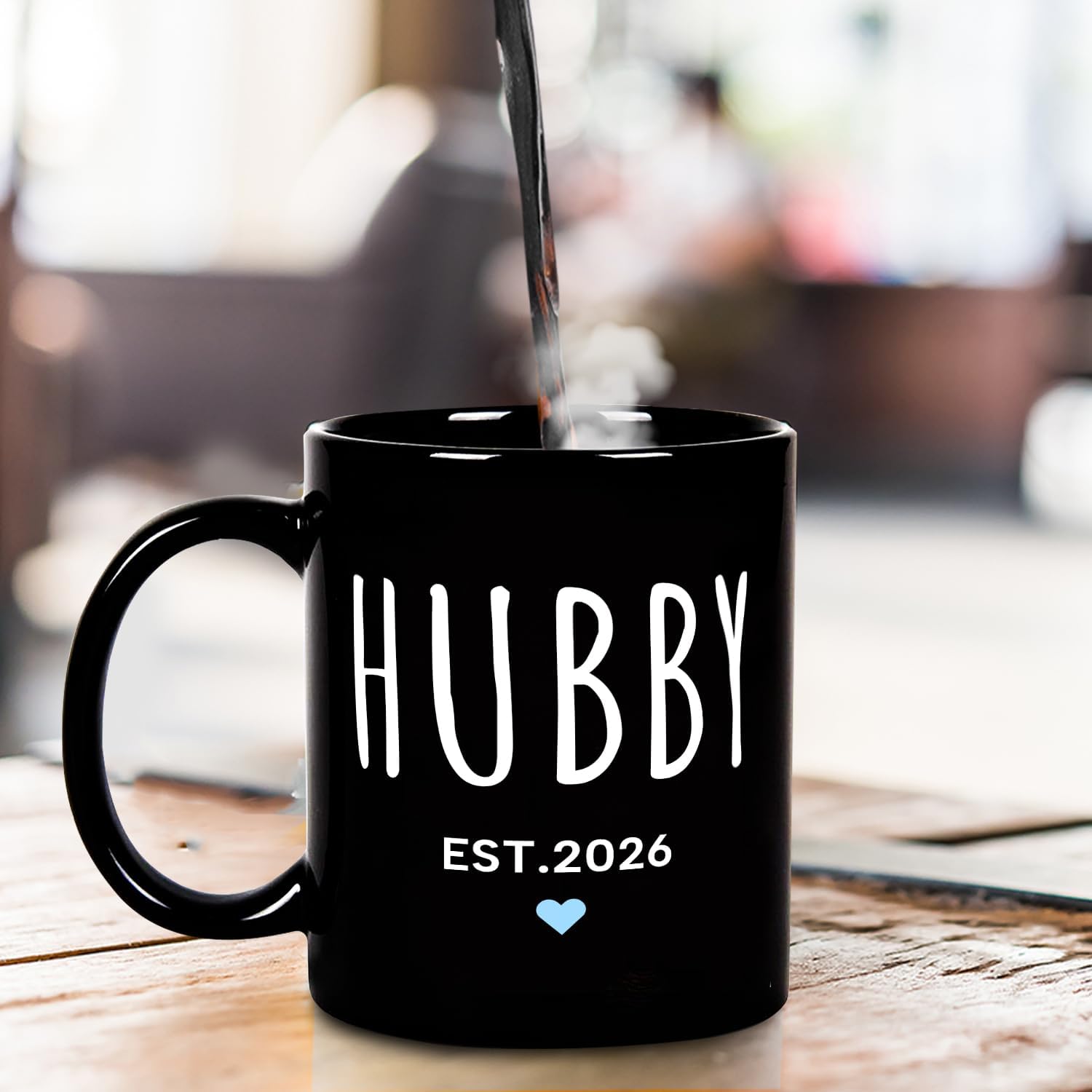 Fatbaby Hubby Wifey Est 2026 Couple Coffee Mug, Bridal Shower Engagement Wedding Anniversary Valentines Day Gifts For Couples Newlywed Husband Wife His Her Tea Cup 11 OZ - Image 4