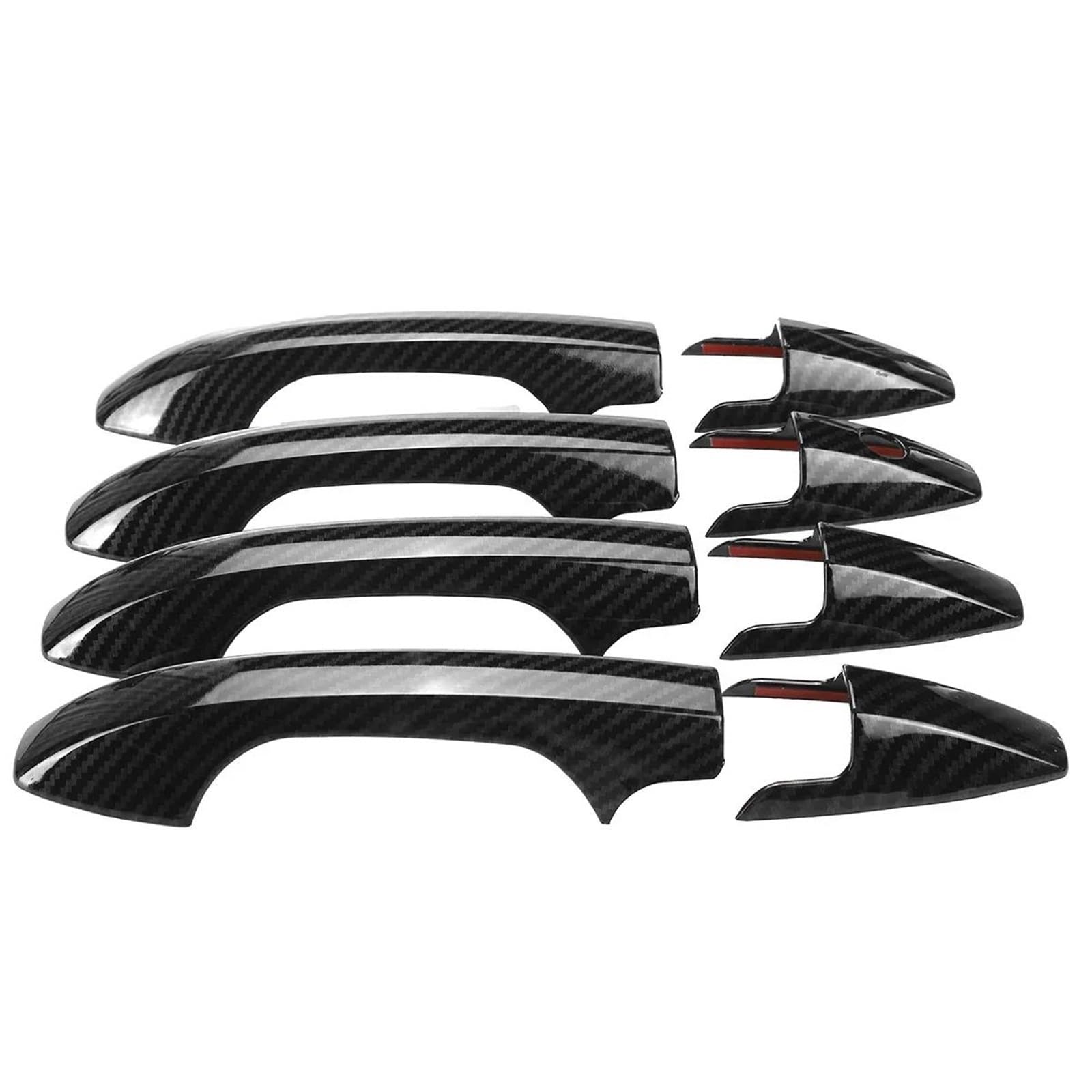 Yytemd 8Pcs Carbon Fiber Exterior Door Handles Cover Trim Outside Doors Car Accessories For Crv 2007-2011 Chrome(8Pcs Carbon Fiber)