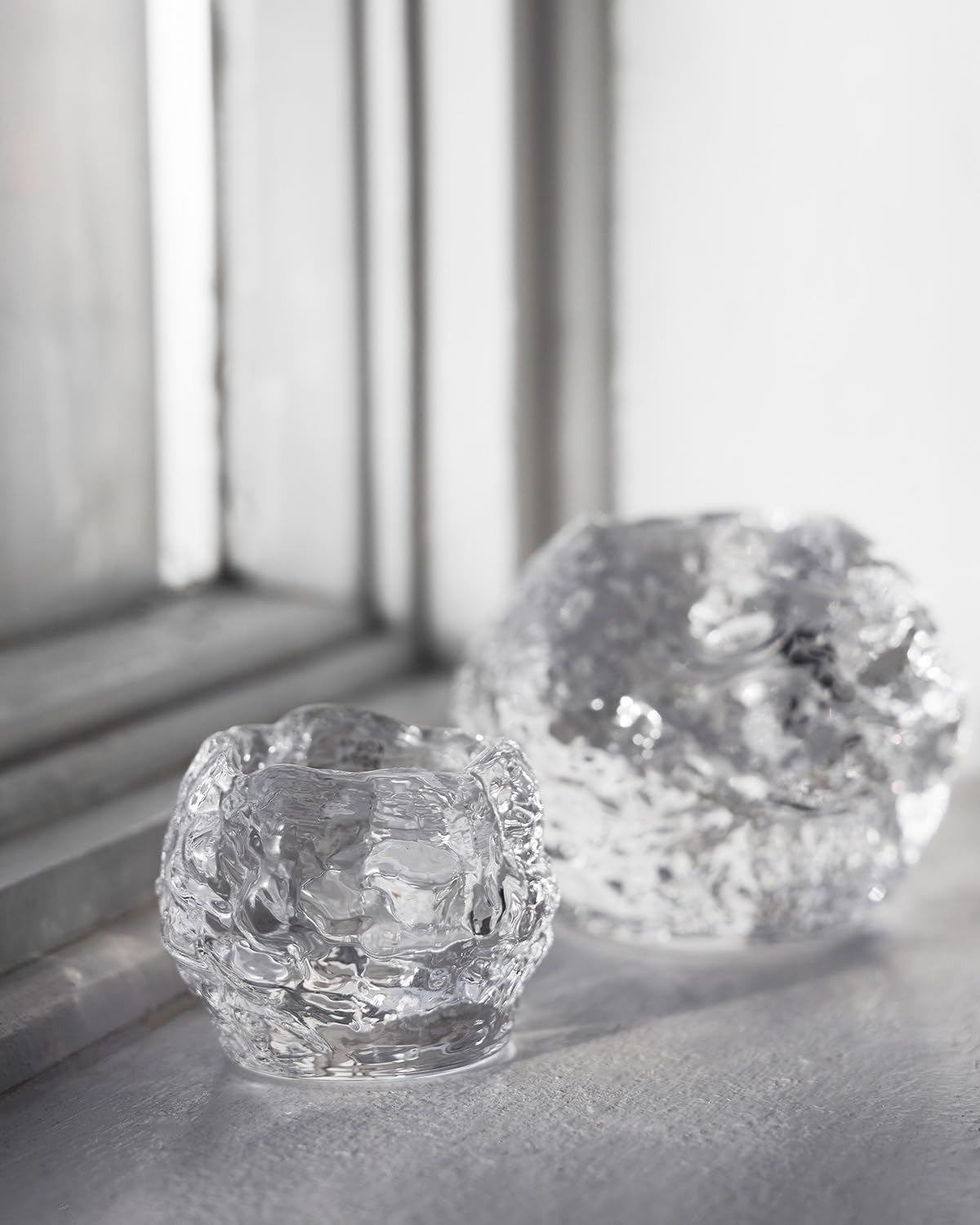 Kosta Boda Snowball Crystal Votive, 3.5" X 4.2"
