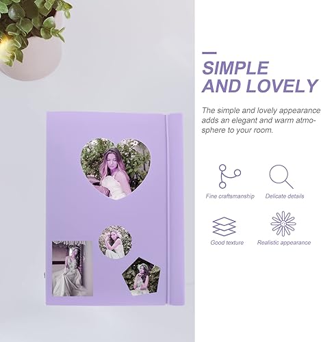 Miniatura 2 de EXCEART Bookshelf Photo Albums Plastic Cover Photo Album 20 Sheets A5 Three-inch Four-Frame Inner Pages Book Picture Album