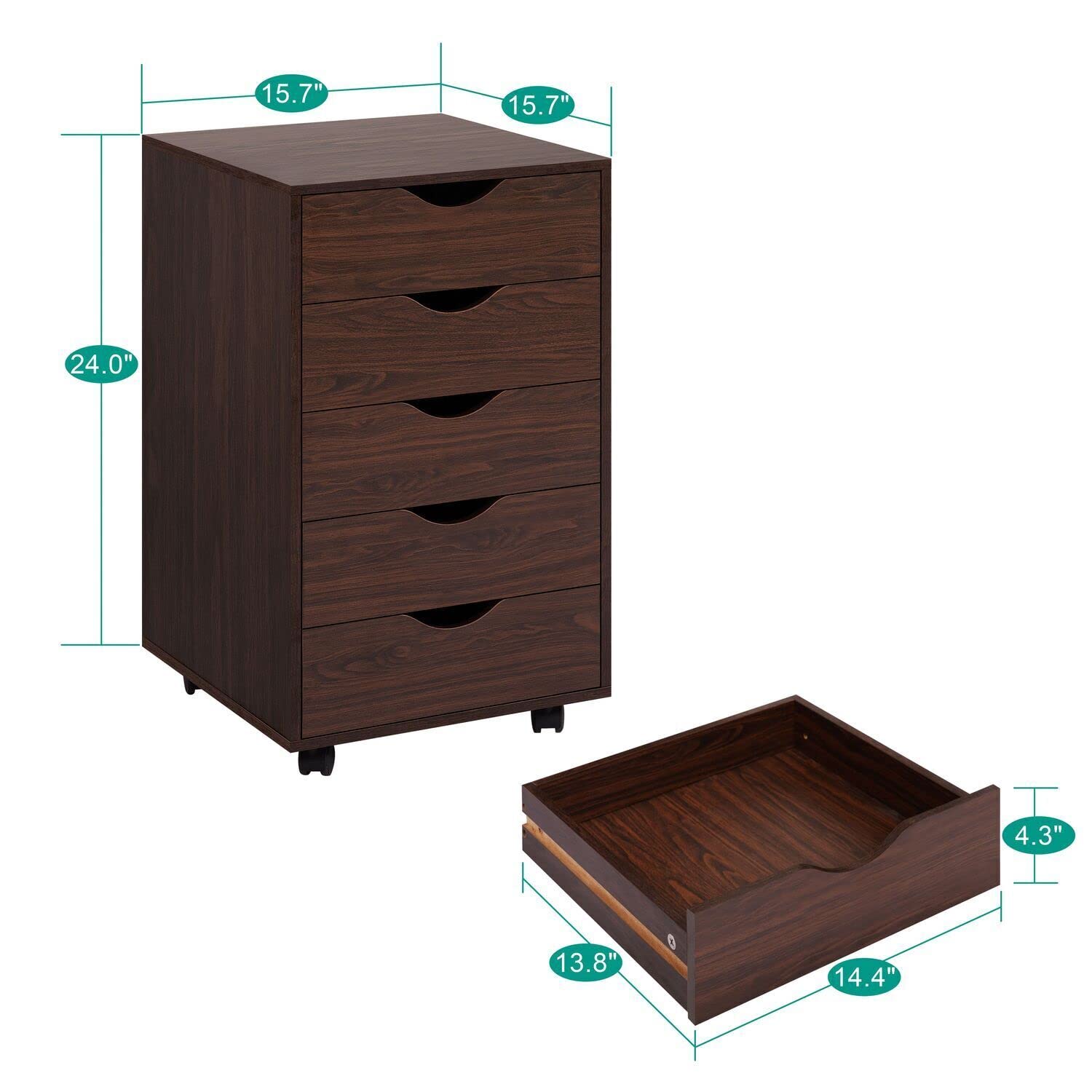 Amazon.com: Naomi Home Drawer Storage Cabinet Espresso/5 Drawer
