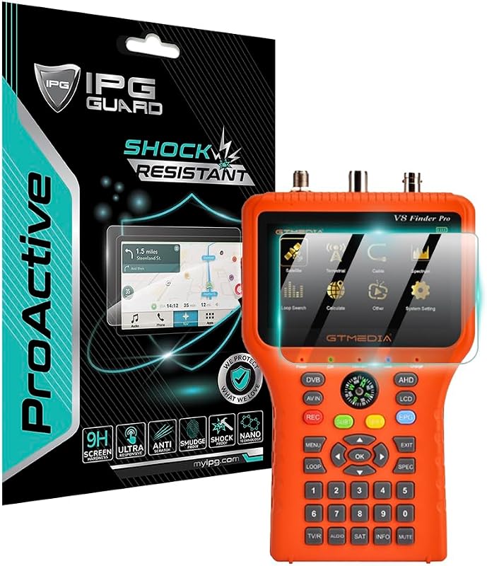 IPG ProActive Made for GTMEDIA V8 Finder Pro - Pro 2 Satellite Finder 4.3 Inch Display 9H Hardness Screen Protector Nano Ceramic Film Ultra Responsive High Clarity Anti Scratch for FinderPro2