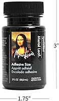Vista 3 de Mona Lisa Metal Leaf Adhesive Made in USA - 2 oz Size for Gold Silver Copper Gilding - Water Based Craft Glue