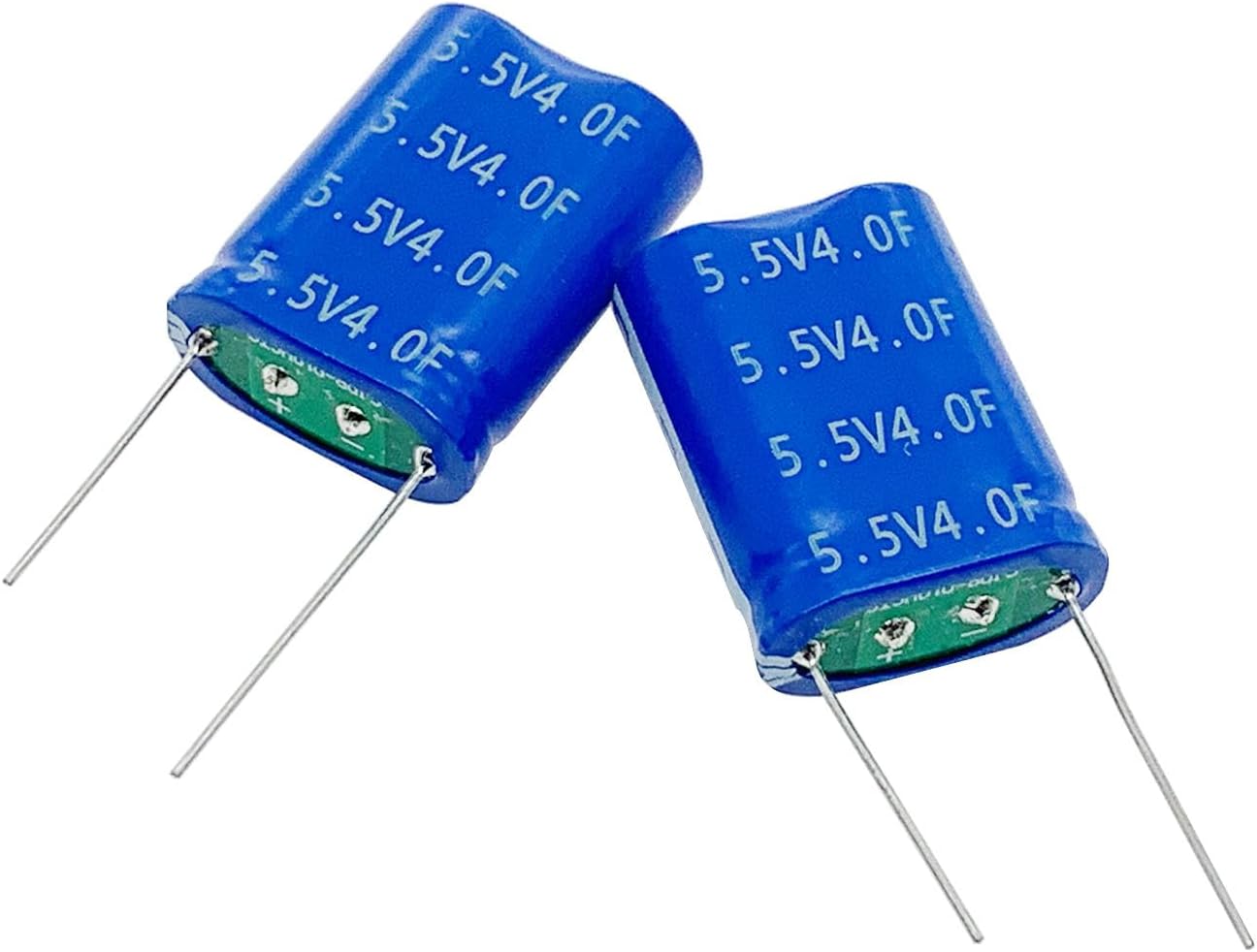 2 pcs 8.5x17x14mm(0.31x0.67x0.55in) Super Capacitor 5.5V 4F Farad Capacitance Winding Type Energy Storage for On Board Backup Energy Storage