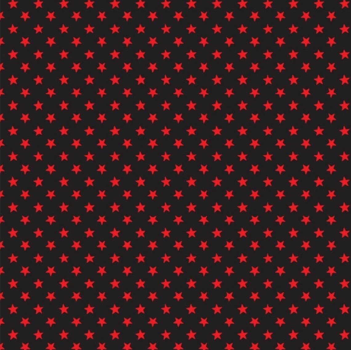 Fat Quarter (48cm x 58cm) Stars in The Space Quilting Cotton Fabric Dressmaking Patchwork Material Stars (Red Stars on Black)