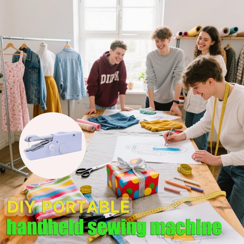Handheld Sewing Machine,Mini Portable Electric Sewing Machine for Beginners Adult,sewing supplies,Easy to Use and Fast Stitch Suitable for Clothes,Fabrics,DIY Home Travel