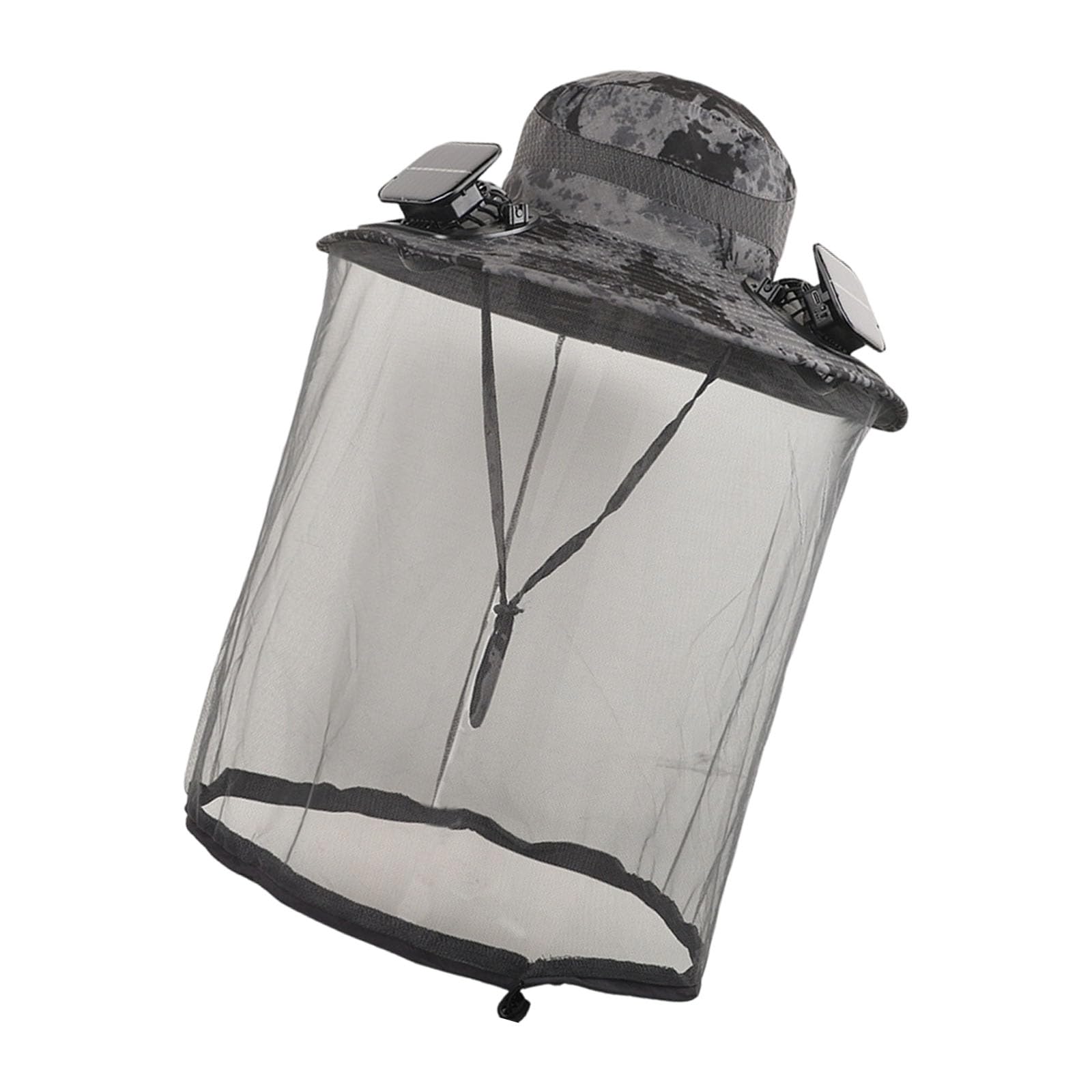 Protecciones Sombrero de Pescador Gorra de Ancha con Ventilador de enfriamiento de energía Solar Blindaje de Malla para Hombres y Mujeres Actividad Aire Sombrero de de Ancha
