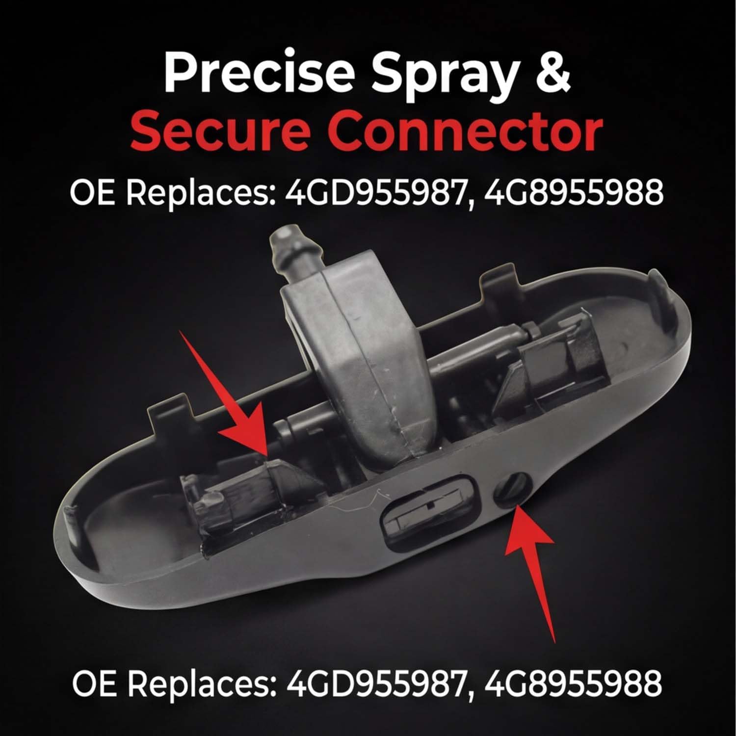 2PCS Windshield Washer Nozzle 4GD955987 Compatible with Audi A3 A4 A5 A6 A7 A8 Q3 Q5 Q7 TT Replaces 4GD955987 4G8955988