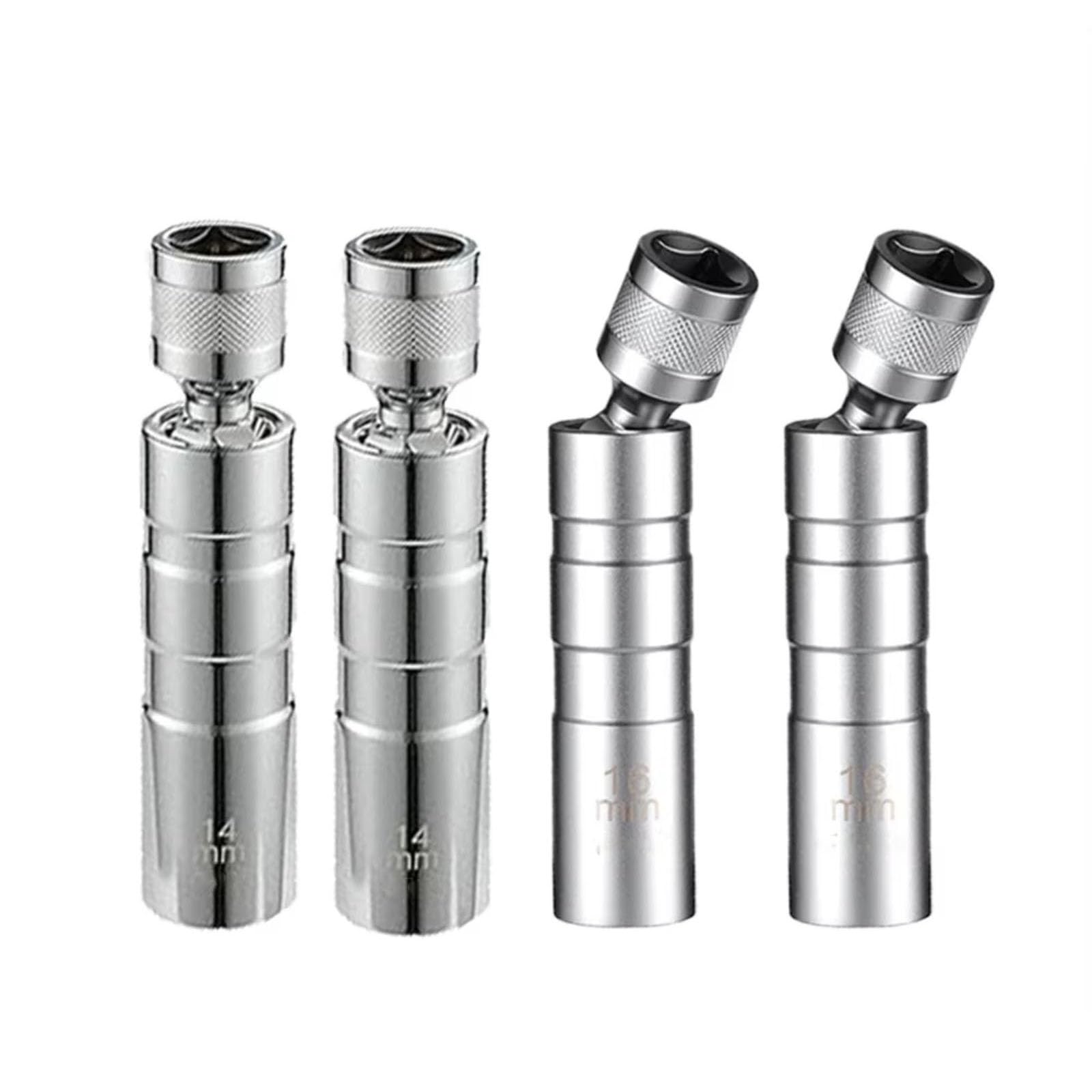 4 Pezzi Breve Presa Magnetica per Candela Chiave Girevole Sottile per Parete 14mm 16mm Strumento di Rimozione Spina di Accensione Automatica Chiave Candela Set