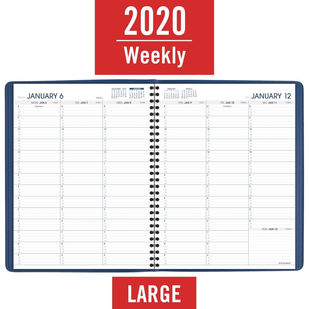 AT-A-GLANCE 2020-Wochenplaner/Terminplaner, 21,6 x 27,9 cm, groß, Rot (7094013) Neuauflage blau