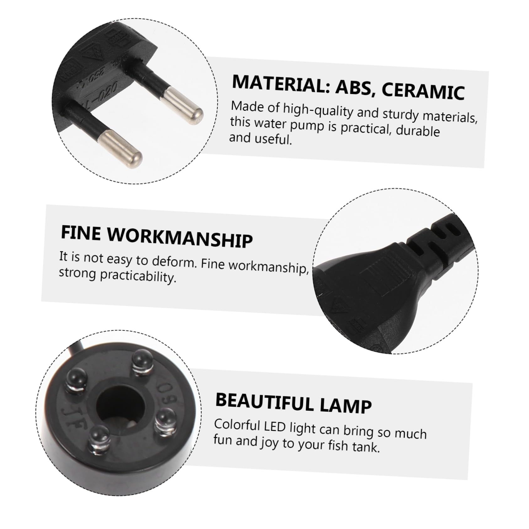 ERINGOGO 2 Pezzi Pompa Submersibile Silenziosa Regolabile e Illuminazione LED per Acquari e Fontane Decorative