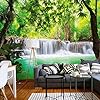 Photo Wallpaper Waterfall 3D Including Paste Wall Mural Jungle River Forest Bamboo Tropical Nature Asia Thailand 430cmx300cm(169.3x118.1inch - View #7