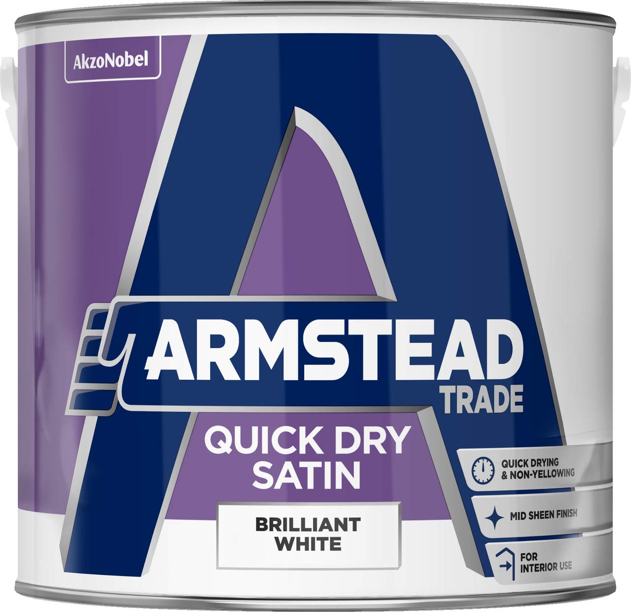 Armstead White Trade Quick Dry Satin Paint Brilliant 2.5L