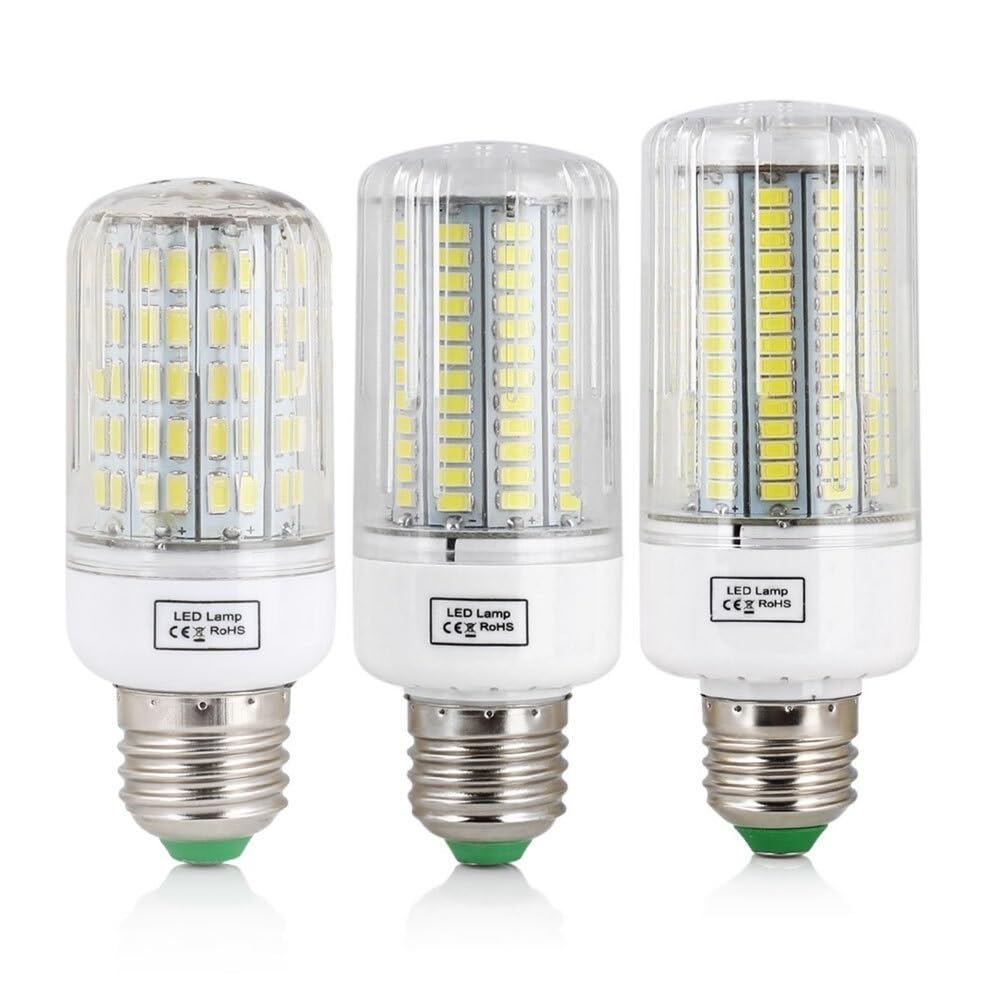 fengyan Casa Bombillas, Paquete de 10, Bombilla LED de maíz E27 SMD5730 AC220V, lámpara de decoración del hogar lámpara de Foco Familiar Lámpara(Cold White,108LEDs)