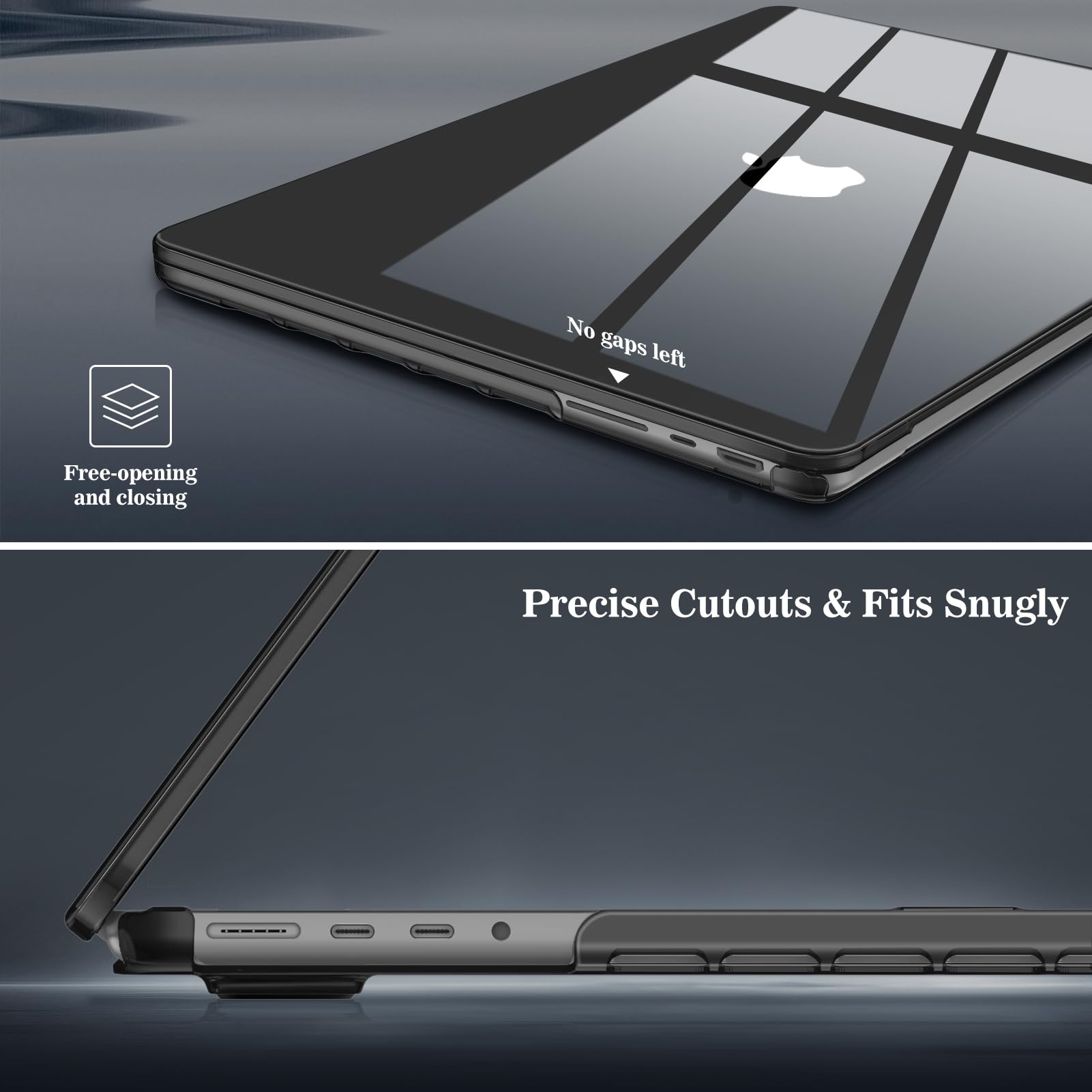 TECOOL Coque Compatible avec Nouveau MacBook Pro 16 Pouces M4 M3 M2 M1 Pro/ Max 2021-2024 (A3403 A3186 A2991 A2780 A2485), Coque Rigide en Plastique Fine et Protection Clavier (UE), Transparente