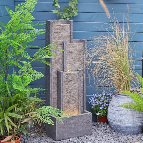 Sunlinua Indoor Water Fountain Modern Cascading Floor