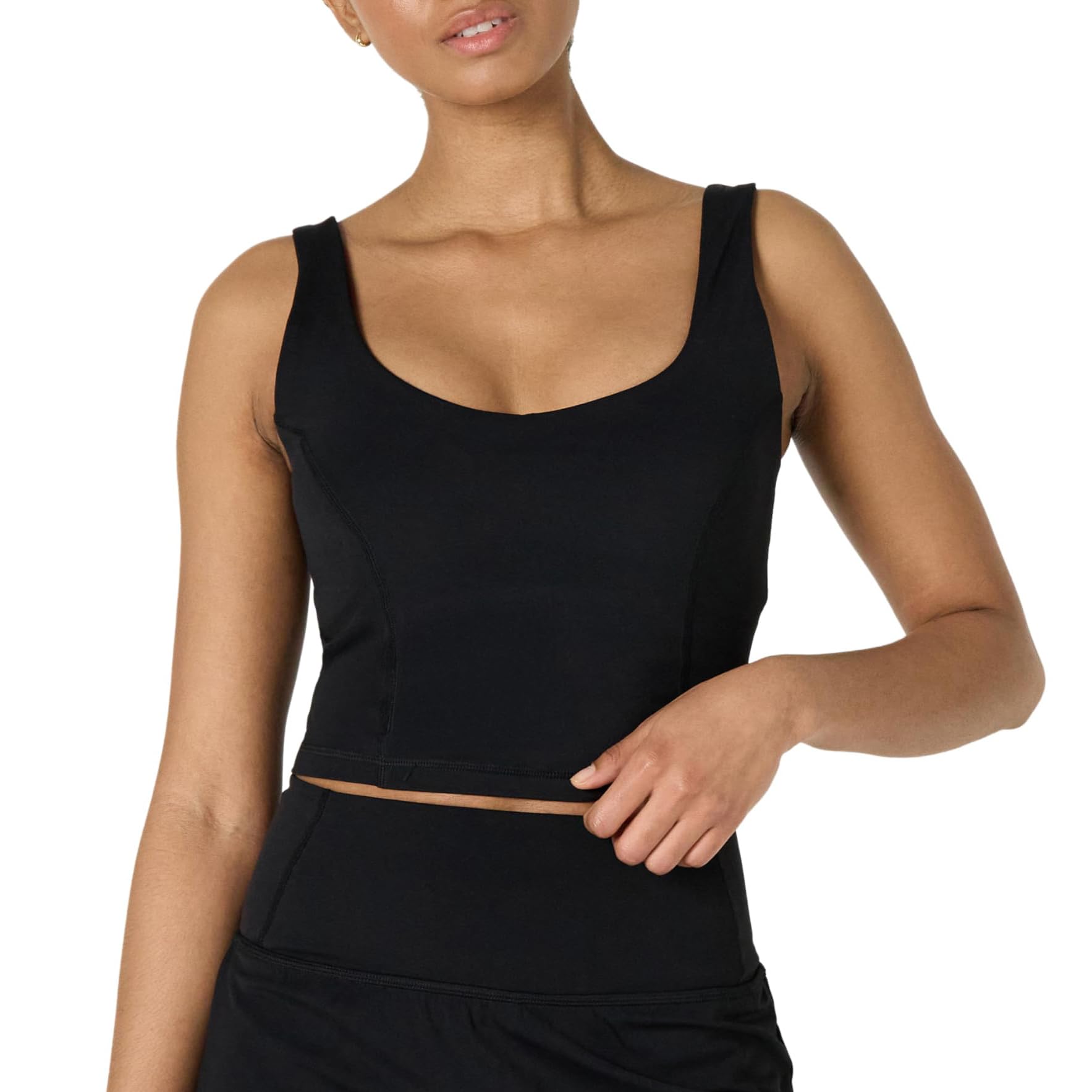 Amazon Essentials Womens Active FormFlex Buttery Soft Light Support Crop Tank with Bra
