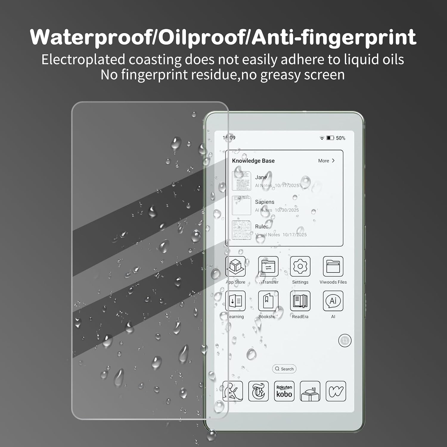 Anti-Glare Screen Protector for VIWOODS AiPaper Reader & AiPaper Reader C 6.13" | Paper Texture Feel | Anti Fingerprint | Anti Scratch | Nano Matte Skin PET Soft Film | 2-Pack | (Matte)