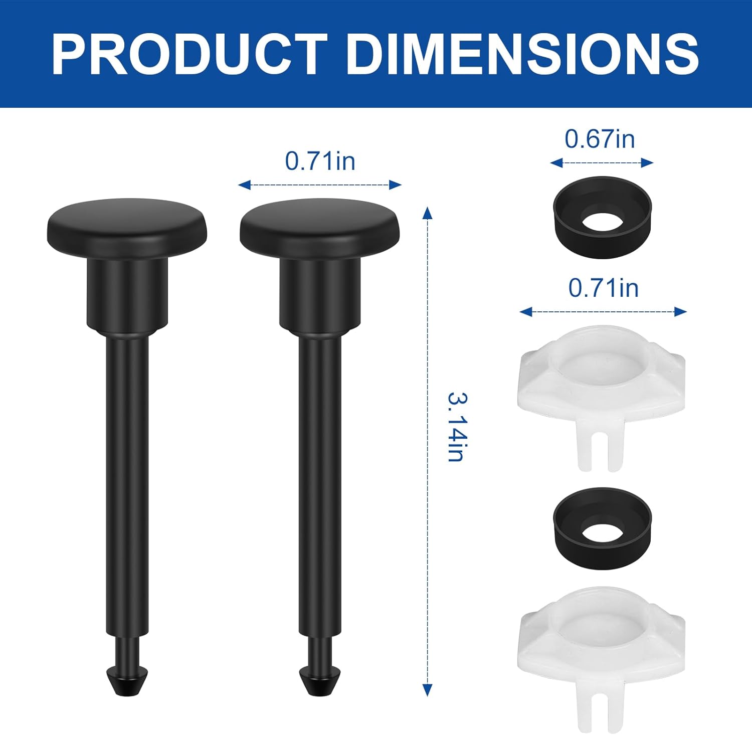 2 Set Universal Tub Spout Diverter Repair Kit, Bathroom Shower Bathtub Leaky Faucet Repair Replacement Parts, Includes 2*Diverter Valve Stems, 2*Gates and 2*Cup Seals (Matte Black)