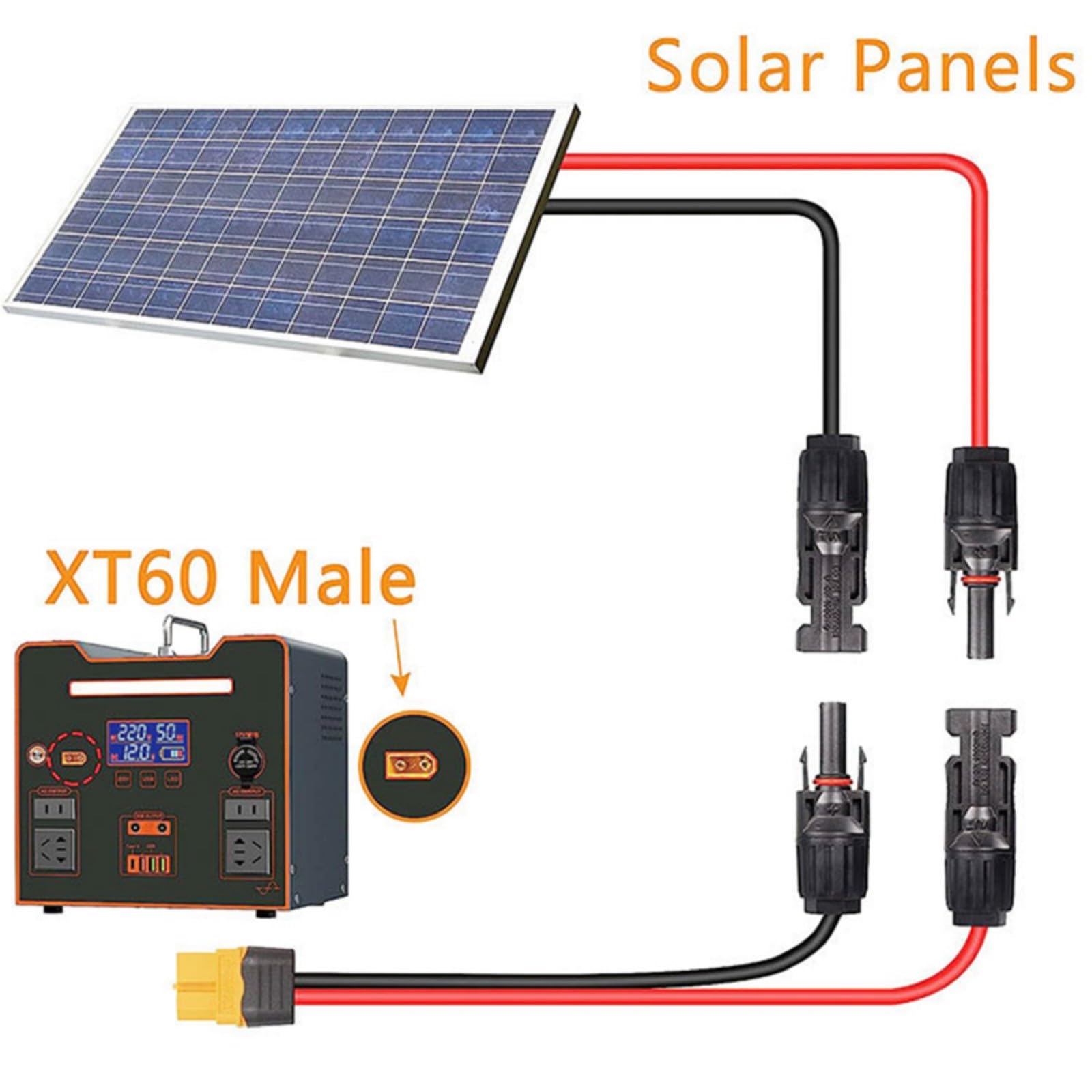 Hochwertige 14AWG Adapterkabel für Solarmodule, PVC Isolierung, großer Temperaturbereich von 10 °C bis 105 °C Schwerer Verbindungsdraht für Solarmodule