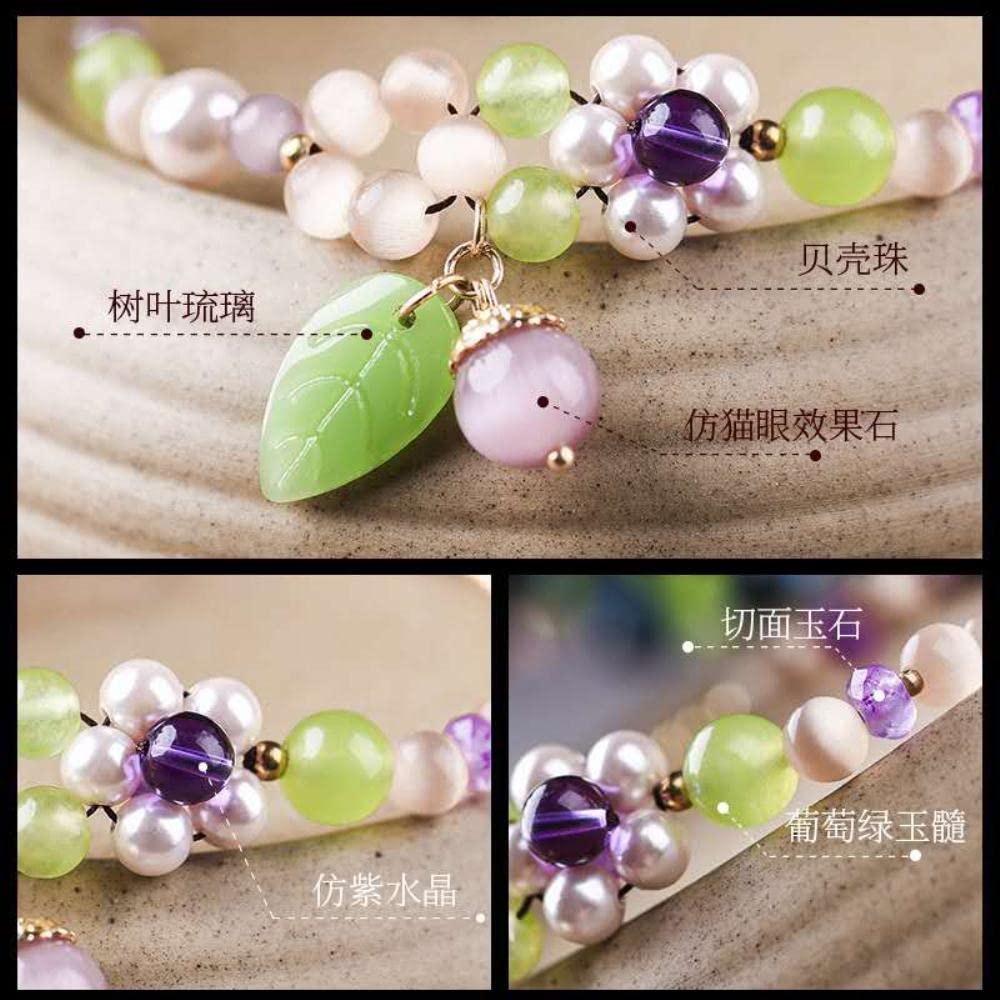 cavigliera alla moda, perline carine, cavigliere con ciondoli a fiori, regolabili, gioielli Emo, regali, yoga, donne, fidanzata, eleganti cavigliere in stile etnico (Cavigliere 03 G)