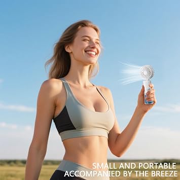 Portable Handheld Misting Fan,Rechargeable Battery Operated,Water Fan,Mist Fans,Foldable,4 Speeds,Mini Personal Cooling Fans for Outdoor,Travel, Makeup, Home, Office, Camping (White)
