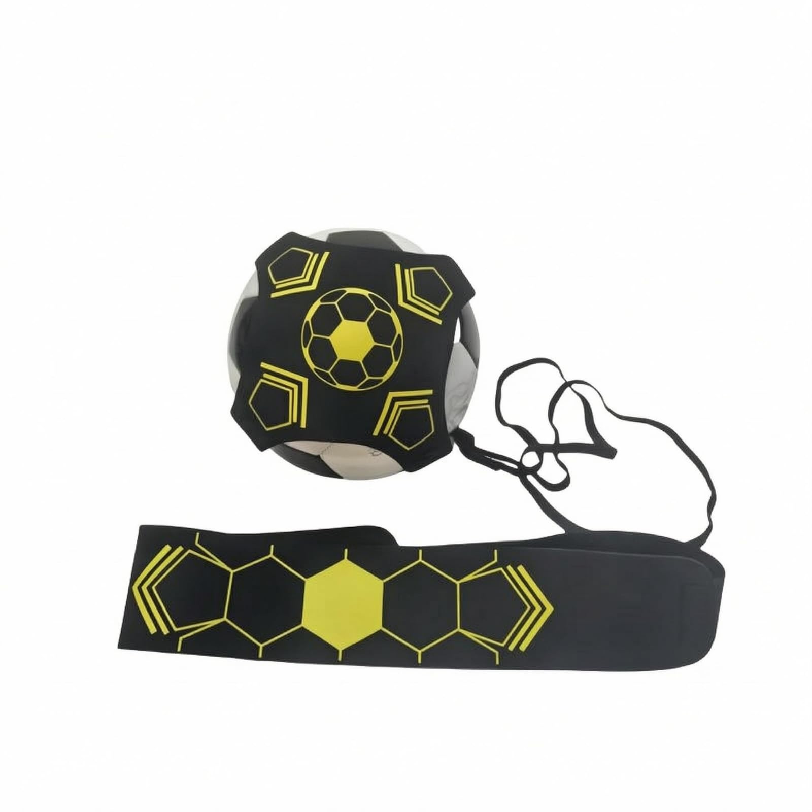 Geometric Print Soccer Juggling Belt Black Normal B Yellow | Training Construction Element Size Yellow Normal B-image-26